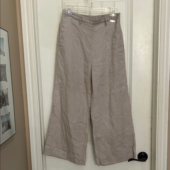 Reset By Jane Pants - RESET by Jane small flax tan Wide-Leg Pants